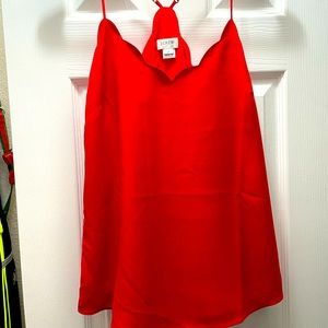 J Crew scalloped red top size 2/S